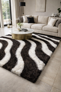 3D shaggy Black/white